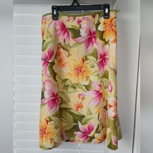 Talbots silk floral skirt Y2K